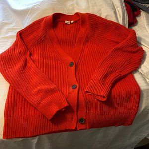 Gap Cotton Shaker style cardigan-Killer Tomato XL-Tall
